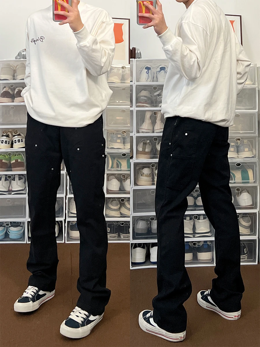 Retro American Vibe Bloggers Denim Jeans Double Knee Wear Resistant Micro Stretch Faded Wood Cutting Pants Straight Leg Loose...
Retro American Vibe Bloggers Denim Jeans Double Knee Wear Resistant Micro Stretch Faded Wood Cutting Pants Straight Leg Loose...