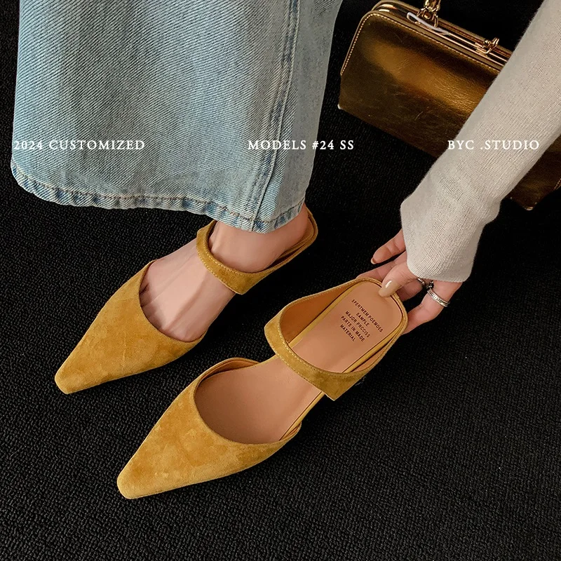 Spring Simple Shoes Woman Real Leather Sheepsuede Soft Flats Basic Style Mules Girls Big Toe Mullers Casual Slippers Daily Wear
Spring Simple Shoes Woman Real Leather Sheepsuede Soft Flats Basic Style Mules Girls Big Toe Mullers Casual Slippers Daily Wear