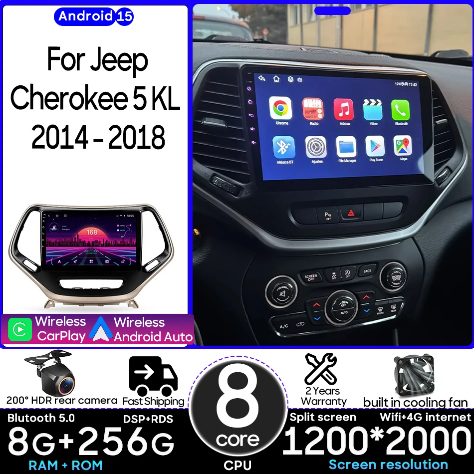 For Jeep Cherokee 5 KL 2014 - 2018 Car Intelligent Multimedia Player Video Player Navigation CarPlay GPS Android Radio Stereo BT
For Jeep Cherokee 5 KL 2014 - 2018 Car Intelligent Multimedia Player Video Player Navigation CarPlay GPS Android Radio Stereo BT