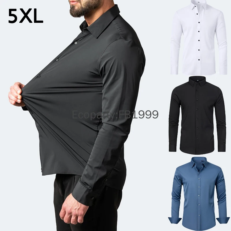 New Men's High Elasticity Shirt Spring Autumn Solid Color Cusual Long Sleeve Blouse Male Slim Fit Formal Business Shirts 5xl
New Men's High Elasticity Shirt Spring Autumn Solid Color Cusual Long Sleeve Blouse Male Slim Fit Formal Business Shirts 5xl