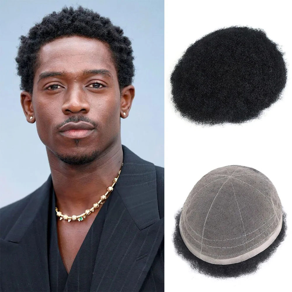 Afro Full Lace Men's Toupee Human Hair Breathable Hair Systems for Men African Curly Male Wig Hair Prosthesis Unit
Afro Full Lace Men's Toupee Human Hair Breathable Hair Systems for Men African Curly Male Wig Hair Prosthesis Unit