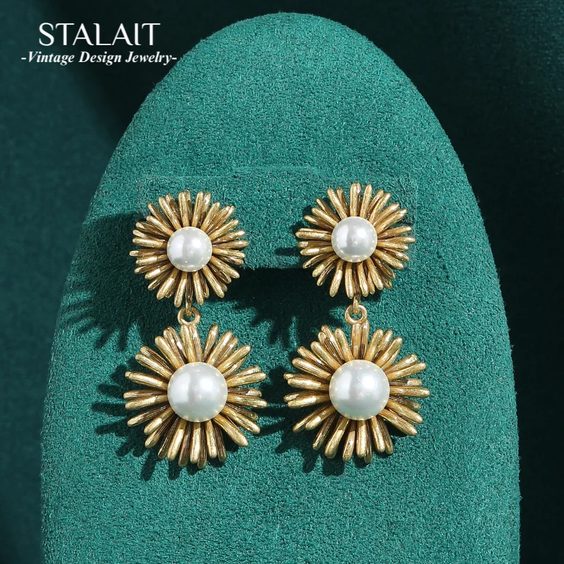Vintage Pearl Drop Earrings Gold Color Cubic Daisy Woman Luxury Quality Jewelry 2026 High Brand Daily Charm Accessories New Gift
Vintage Pearl Drop Earrings Gold Color Cubic Daisy Woman Luxury Quality Jewelry 2026 High Brand Daily Charm Accessories New Gift
