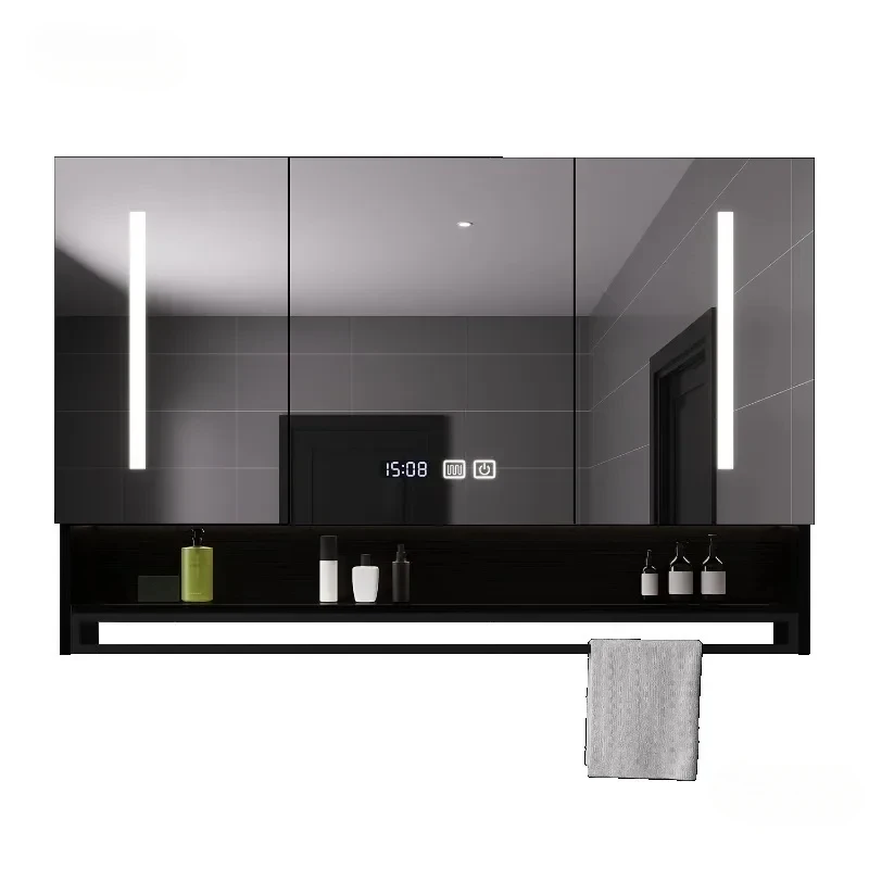 Solid Wood Smart Bathroom Mirror Cabinet with Light Defog Function Home Furniture Wall-mounted Bathroom Storage Cabinets t
Solid Wood Smart Bathroom Mirror Cabinet with Light Defog Function Home Furniture Wall-mounted Bathroom Storage Cabinets t