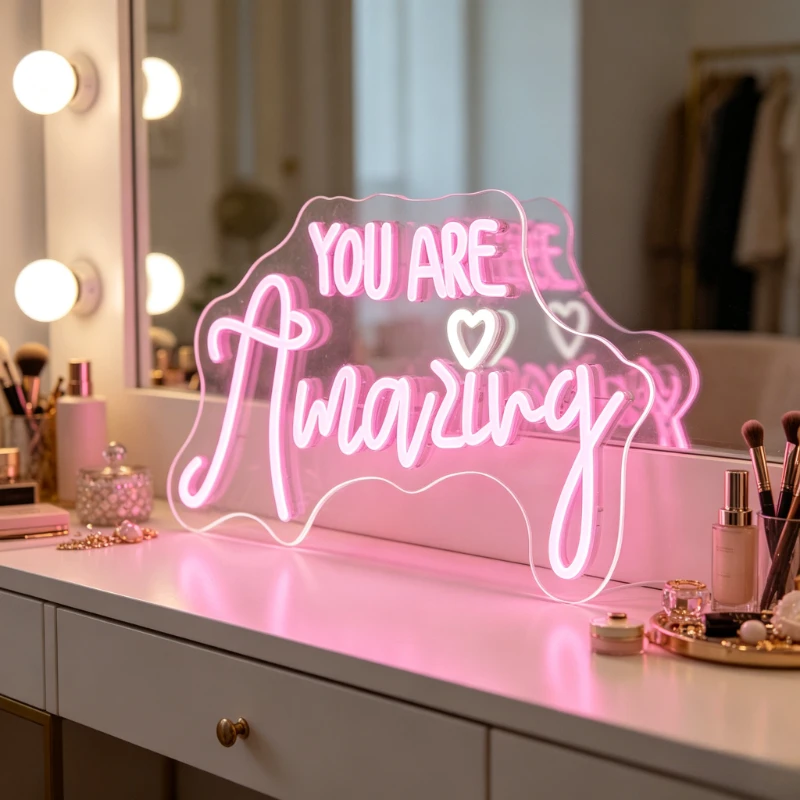 You Are Amazing Neon Sign LED Night Light Mirror Vanity Makeup Room Aesthetic Desk Decor USB Wall Lamp Bedroom Living Room Gift
You Are Amazing Neon Sign LED Night Light Mirror Vanity Makeup Room Aesthetic Desk Decor USB Wall Lamp Bedroom Living Room Gift