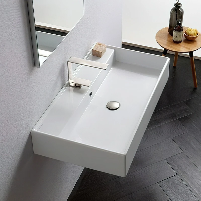Ceramic table basin Simple integrated suspended wash basin Balcony wall-mounted small basin
Ceramic table basin Simple integrated suspended wash basin Balcony wall-mounted small basin
