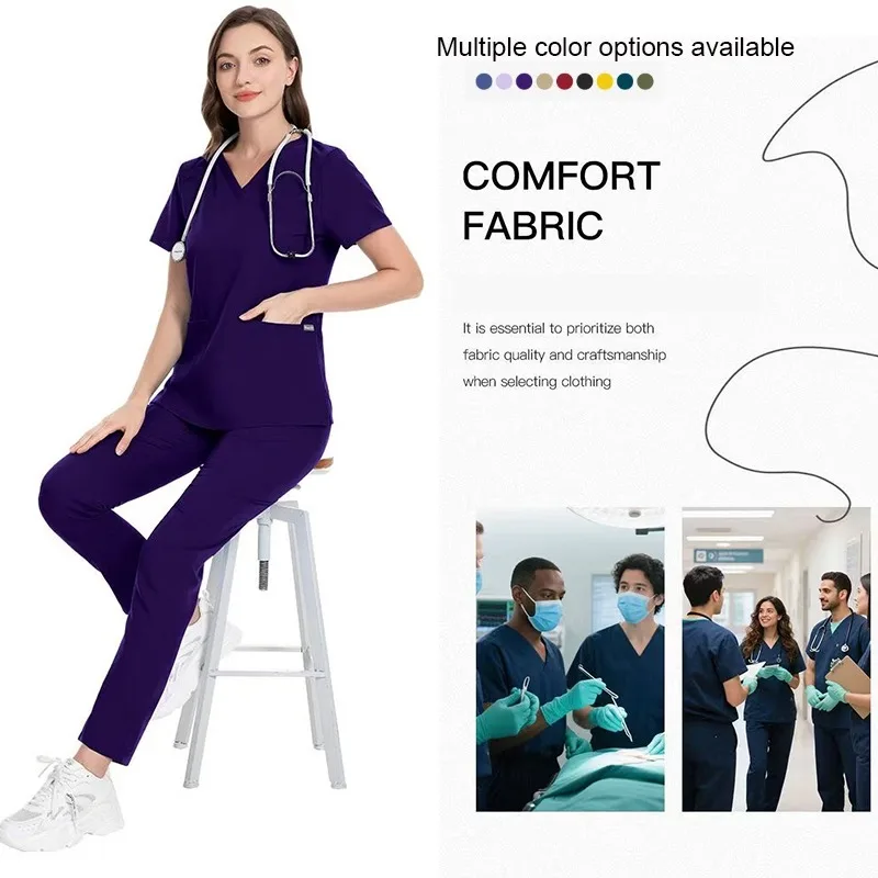 Medical Blouse Woman Nurse Uniform Costume V-Neck Short Sleeve Top with Straight Leg Pants Professional Esthetician Blouse
Medical Blouse Woman Nurse Uniform Costume V-Neck Short Sleeve Top with Straight Leg Pants Professional Esthetician Blouse