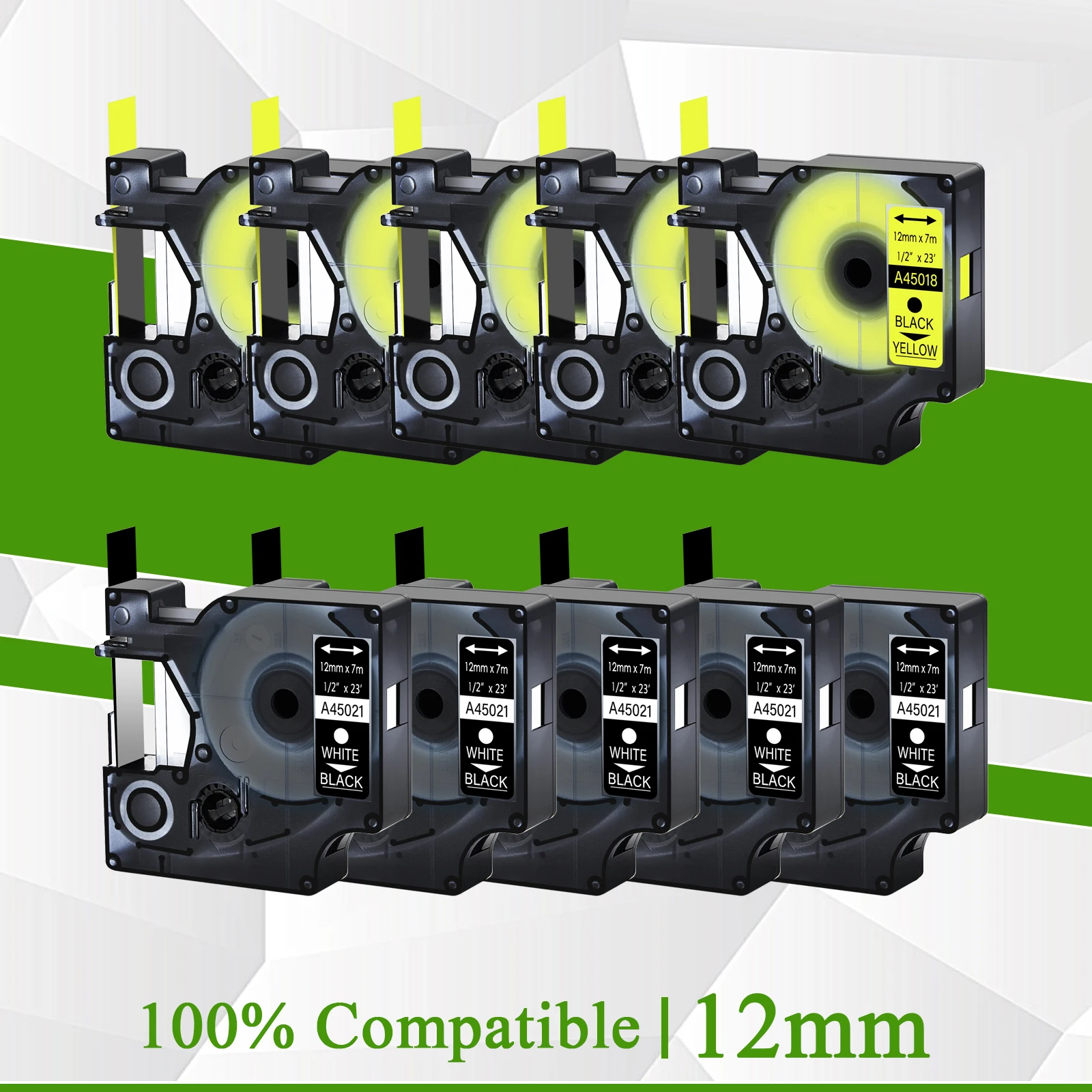 10 шт., 12 мм, черные на желтом и белом на черном ленте для Этикеток Dymo D1 45018 45021 для принтера этикеток LabelManager 200 350D 360D 450D
10 шт., 12 мм, черные на желтом и белом на черном ленте для Этикеток Dymo D1 45018 45021 для принтера этикеток LabelManager 200 350D 360D 450D