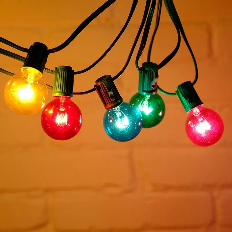 25Ft G40 Globe Bulb String Lights with 25 Glass Vintage Bulb Outdoor Patio Garden Garland Decorative Fairy Christmas lights
25Ft G40 Globe Bulb String Lights with 25 Glass Vintage Bulb Outdoor Patio Garden Garland Decorative Fairy Christmas lights