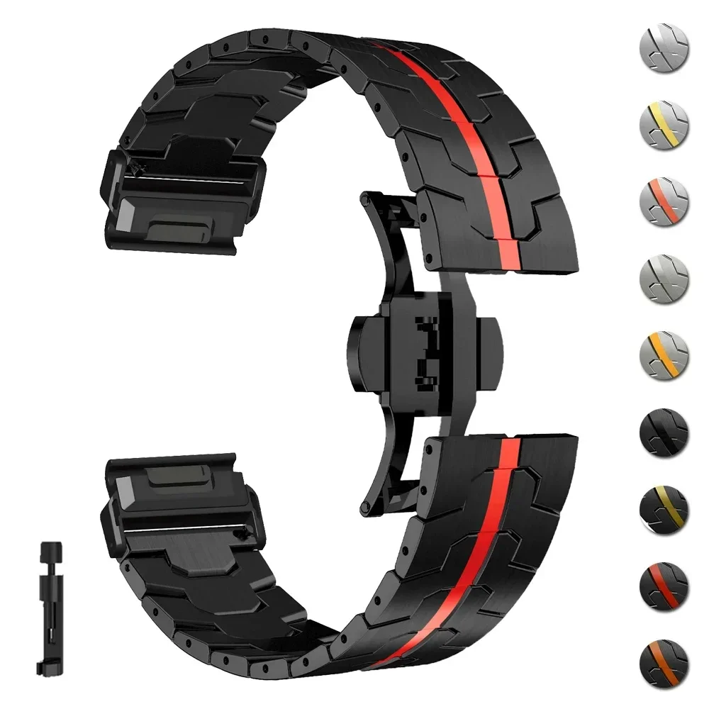 QuickFit Metal Strap For Garmin watch Fenix 5/5X/5XPlus/6/6X/6XPro/7x 26 22mm Titanium Color Stainless Steel Band Forerunner 945
QuickFit Metal Strap For Garmin watch Fenix 5/5X/5XPlus/6/6X/6XPro/7x 26 22mm Titanium Color Stainless Steel Band Forerunner 945