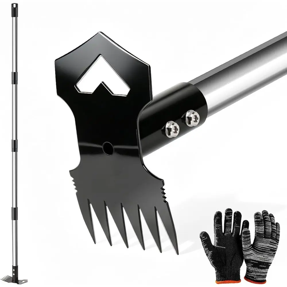 60" Weed Puller Tool with Long Handle, 2-in-1 Weed Rake & Garden Hoe, Stand Up Weeding Tools Gardening, Heavy Duty Steel Weeder
60" Weed Puller Tool with Long Handle, 2-in-1 Weed Rake & Garden Hoe, Stand Up Weeding Tools Gardening, Heavy Duty Steel Weeder