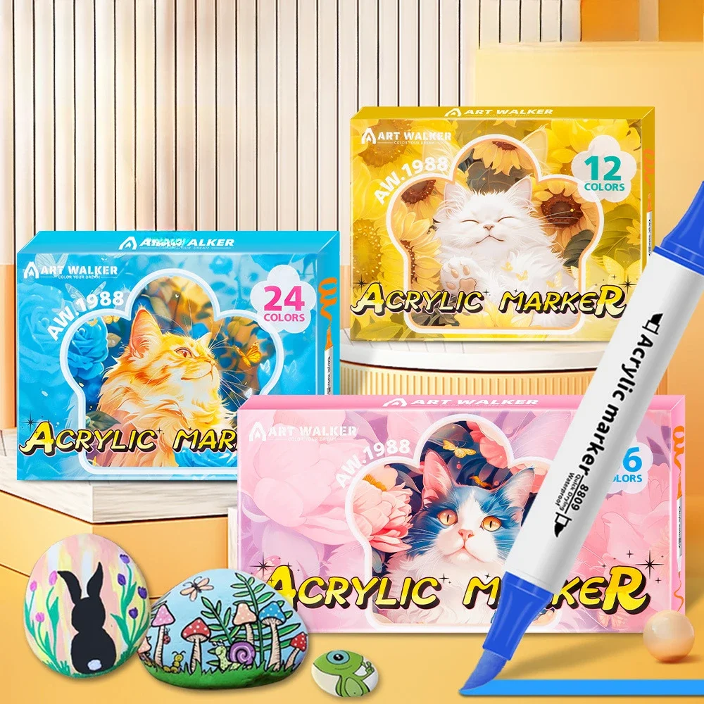 12/24/36 Colors Double Headed Waterproof Acrylic Marker Pen Art Drawing Doodling Kawaii Office Stationery School Supply
12/24/36 Colors Double Headed Waterproof Acrylic Marker Pen Art Drawing Doodling Kawaii Office Stationery School Supply