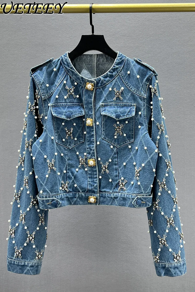 Heavy Industry Beads Diamond-Embedded Denim Coat for Women Trendy New Autumn Slim Fit Slimming European Goods Short Jacket
Heavy Industry Beads Diamond-Embedded Denim Coat for Women Trendy New Autumn Slim Fit Slimming European Goods Short Jacket