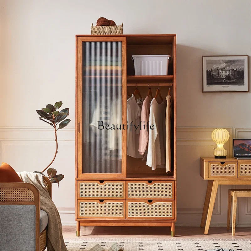 yj32 Rattan wardrobe solid wood log small apartment Japanese wardrobe four seasons simple storage
yj32 Rattan wardrobe solid wood log small apartment Japanese wardrobe four seasons simple storage