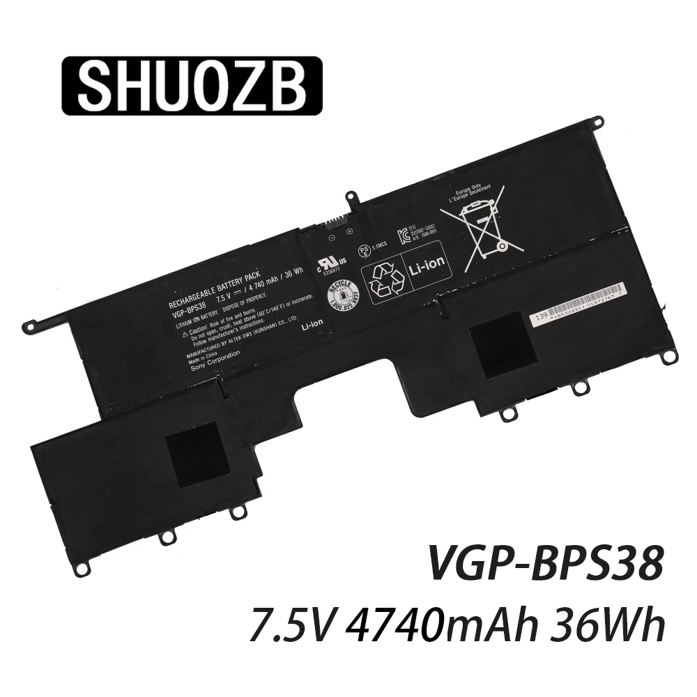 VGP-BPS38 Аккумулятор для ноутбука SONY VAIO PRO11 PRO13 P 132200 C SVP1321BPXB SVP13216PG SVP132A1CM SVP11217SCS SVP13218SC BPS38 7,5 В
VGP-BPS38 Аккумулятор для ноутбука SONY VAIO PRO11 PRO13 P 132200 C SVP1321BPXB SVP13216PG SVP132A1CM SVP11217SCS SVP13218SC BPS38 7,5 В
