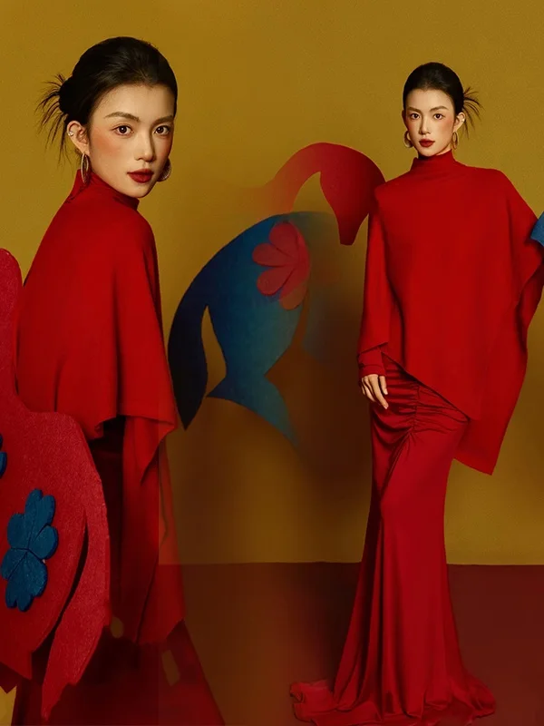 New Chinese Style Red High Collar Cowl Neck Robe Set Women's Autumn Winter Fashion New Year's Warrior Costume Photography Clo...
New Chinese Style Red High Collar Cowl Neck Robe Set Women's Autumn Winter Fashion New Year's Warrior Costume Photography Clo...