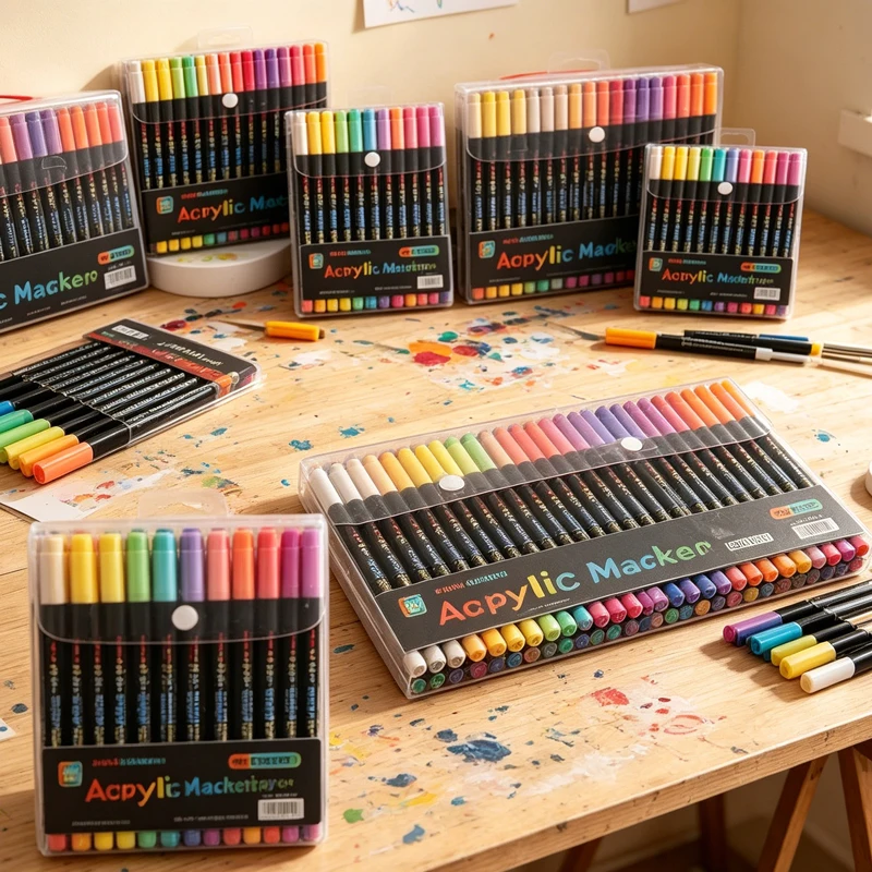 24/48/72/96/120Colors Professional Art Use Acrylic Paint Markers, Dual-Tip Fine and Brush Tip Pens for Stone, Wood, Calligraphy
24/48/72/96/120Colors Professional Art Use Acrylic Paint Markers, Dual-Tip Fine and Brush Tip Pens for Stone, Wood, Calligraphy