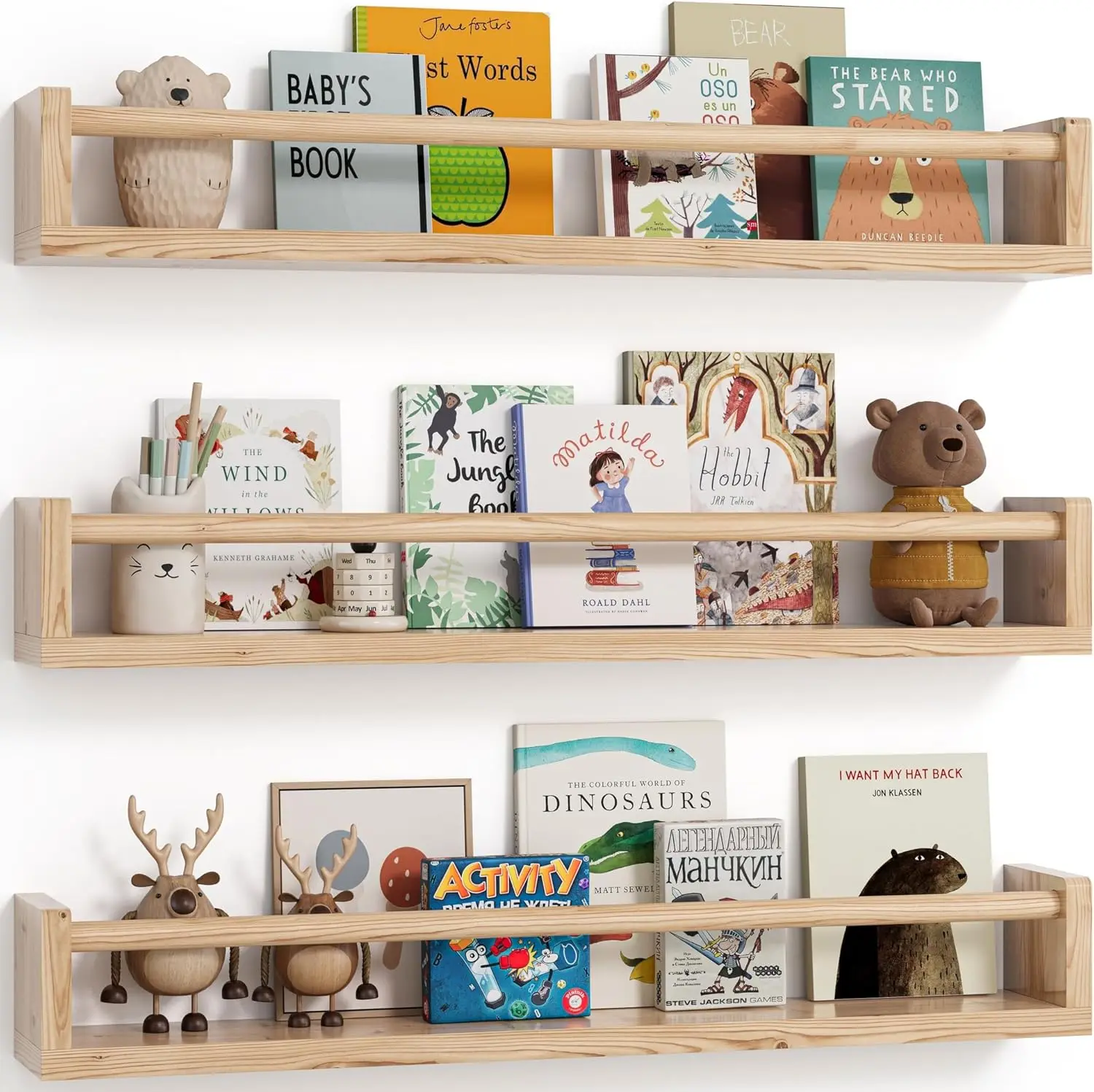 Набор из 3-х настенных книжных полок, плавающая полка для детской комнаты, деревянный декор для детской комнаты, 23 дюйма для хранения вещей для спальни
Набор из 3-х настенных книжных полок, плавающая полка для детской комнаты, деревянный декор для детской комнаты, 23 дюйма для хранения вещей для спальни