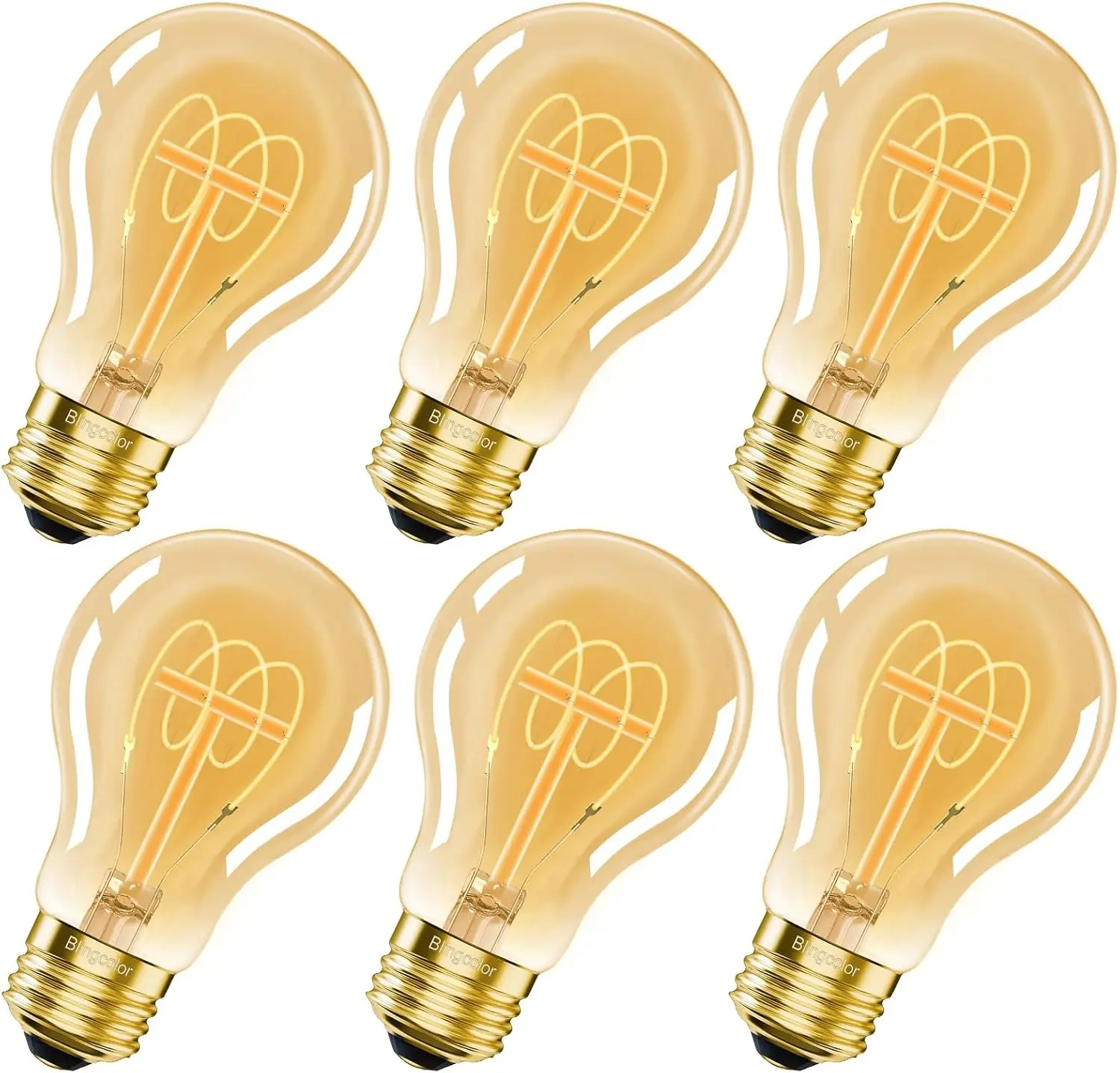 Vintage LED Edison Bulbs 40W Equivalent, Dimmable E26 4W 2200K Amber Warm Light, 6 Pack A19, CRI 90+
Vintage LED Edison Bulbs 40W Equivalent, Dimmable E26 4W 2200K Amber Warm Light, 6 Pack A19, CRI 90+