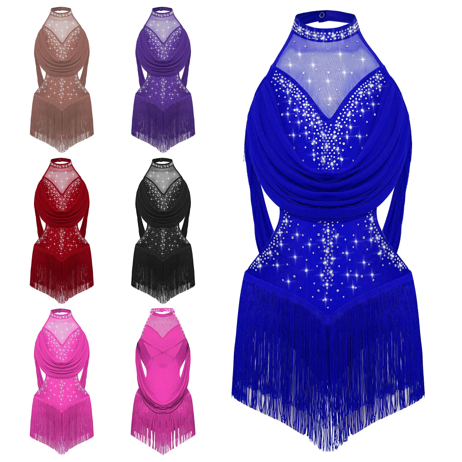 Kids Girls littery Rhinestones Dress Latin Dance Dress Sleeveless Tassel Cha-cha Samba Salsa Dance Competition Ruched Leotard
Kids Girls littery Rhinestones Dress Latin Dance Dress Sleeveless Tassel Cha-cha Samba Salsa Dance Competition Ruched Leotard