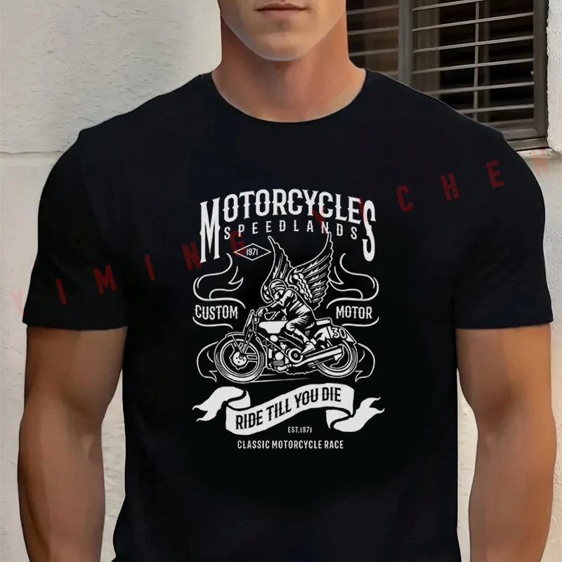Motorcycles Speedlands Classic Design Cotton T-shirt Short Sleeve Casual Basic O-Neck Breathable Unisex Tops
Motorcycles Speedlands Classic Design Cotton T-shirt Short Sleeve Casual Basic O-Neck Breathable Unisex Tops