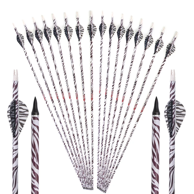 6/12pcs ID 6.2mm 30in Sp400 Pure Carbon Zebra Skin Arrow with 2in Tiger Stripe Vane Arrows Recurve/Compoud Bow Hunting Shooting
6/12pcs ID 6.2mm 30in Sp400 Pure Carbon Zebra Skin Arrow with 2in Tiger Stripe Vane Arrows Recurve/Compoud Bow Hunting Shooting