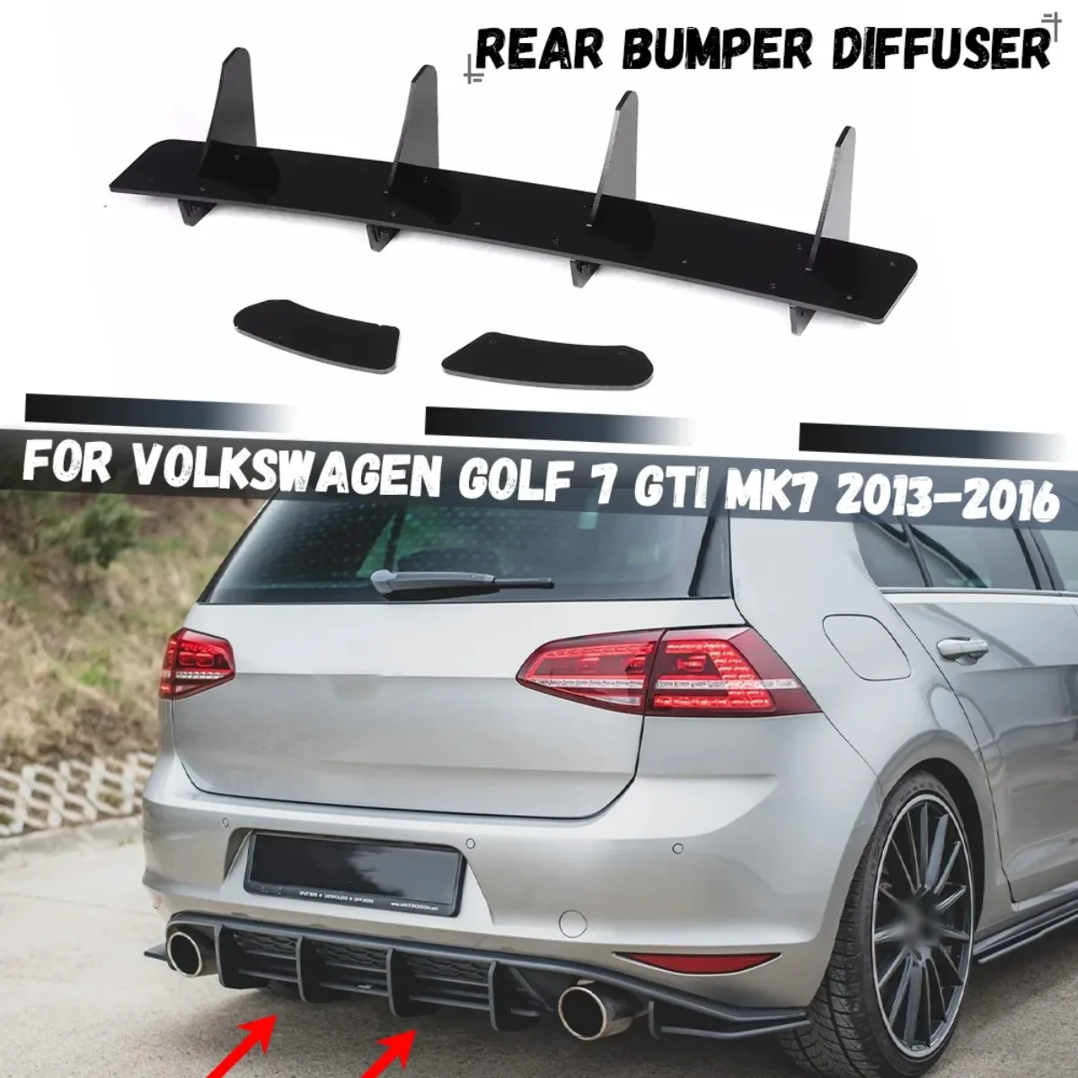 Car Rear Diffuser Lip Rear Side Splitters Ffor Golf 7 Gti MK7 2013 2014 2015 2016 Rear Bumper Lip Diffuser Spoiler Splitter
Car Rear Diffuser Lip Rear Side Splitters Ffor Golf 7 Gti MK7 2013 2014 2015 2016 Rear Bumper Lip Diffuser Spoiler Splitter