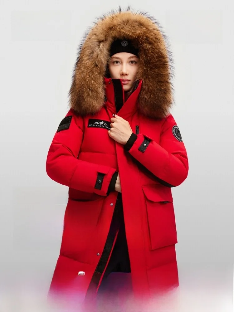Bosideng Red New Year Women's Long down Jacket 90 Goose down Large Fur Collar Wedding Over-Knee Warm Outdoor Polyester Fiber
Bosideng Red New Year Women's Long down Jacket 90 Goose down Large Fur Collar Wedding Over-Knee Warm Outdoor Polyester Fiber