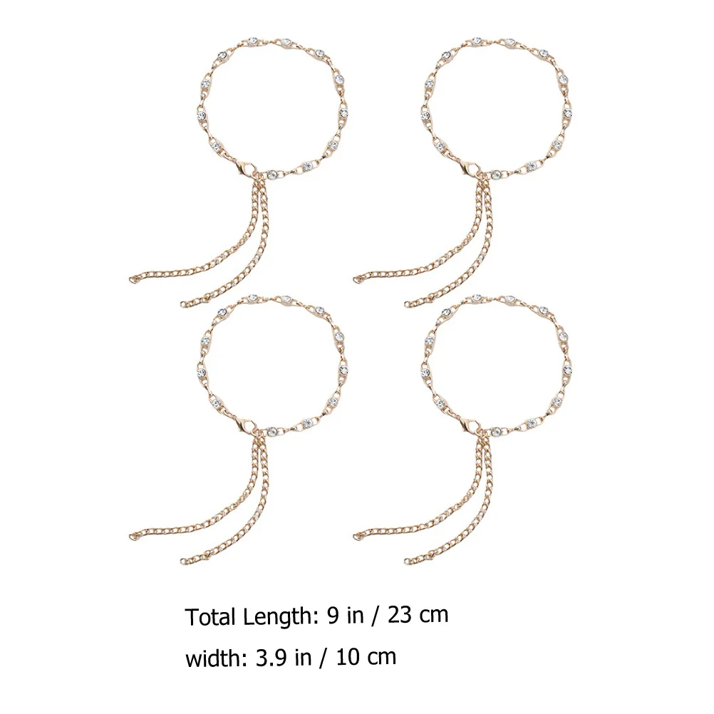 4pcs Alloy Rhinestones Shoe Chain Charm for Women High Heels Sneakers Golden Chains Straps Chic Stylish Decoration Gifts 
4pcs Alloy Rhinestones Shoe Chain Charm for Women High Heels Sneakers Golden Chains Straps Chic Stylish Decoration Gifts