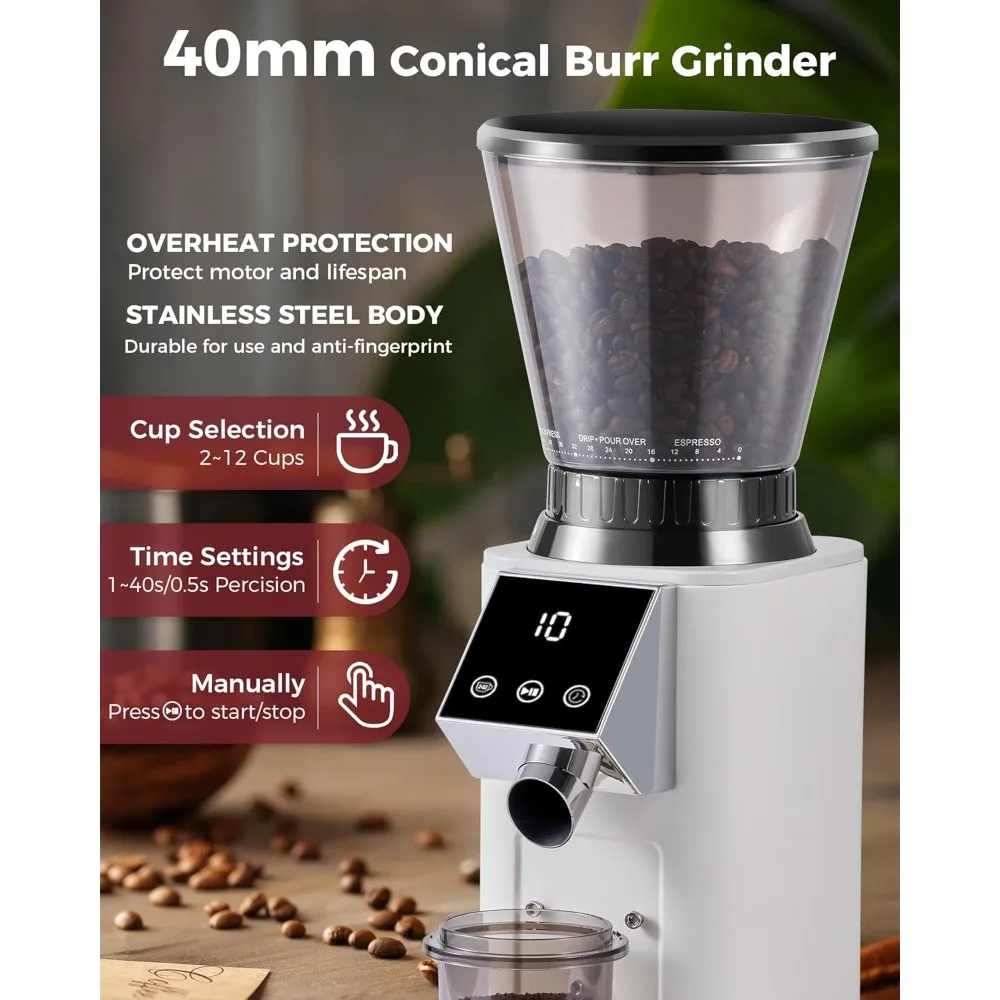 G1 Conical Burr Coffee Grinder, 48 Grind Settings Anti-static Burr Mill, Precision Electronic Timer
G1 Conical Burr Coffee Grinder, 48 Grind Settings Anti-static Burr Mill, Precision Electronic Timer