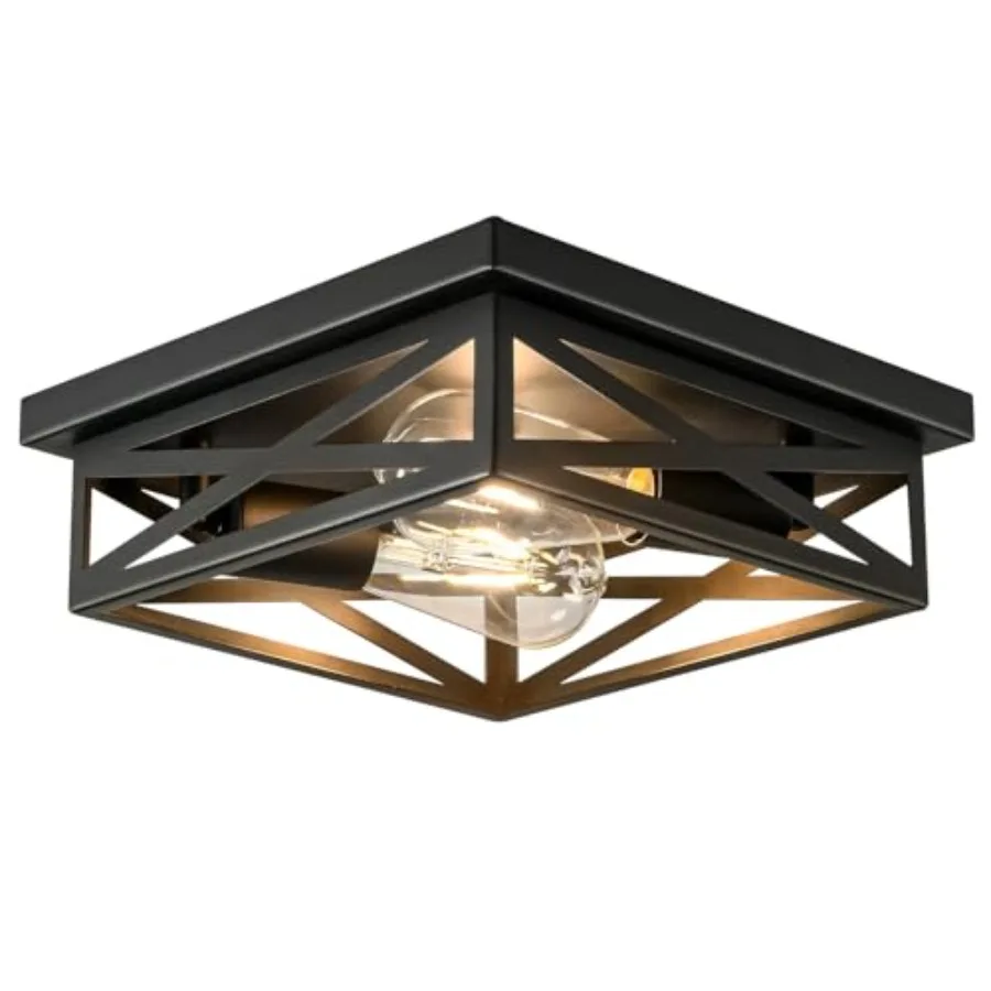 Farmhouse 2-Light Semi Flush Mount Ceiling Light Fixture Modern Metal Cage Square Close to Ceiling Lamp E26 Base Chandelier Cei
Farmhouse 2-Light Semi Flush Mount Ceiling Light Fixture Modern Metal Cage Square Close to Ceiling Lamp E26 Base Chandelier Cei