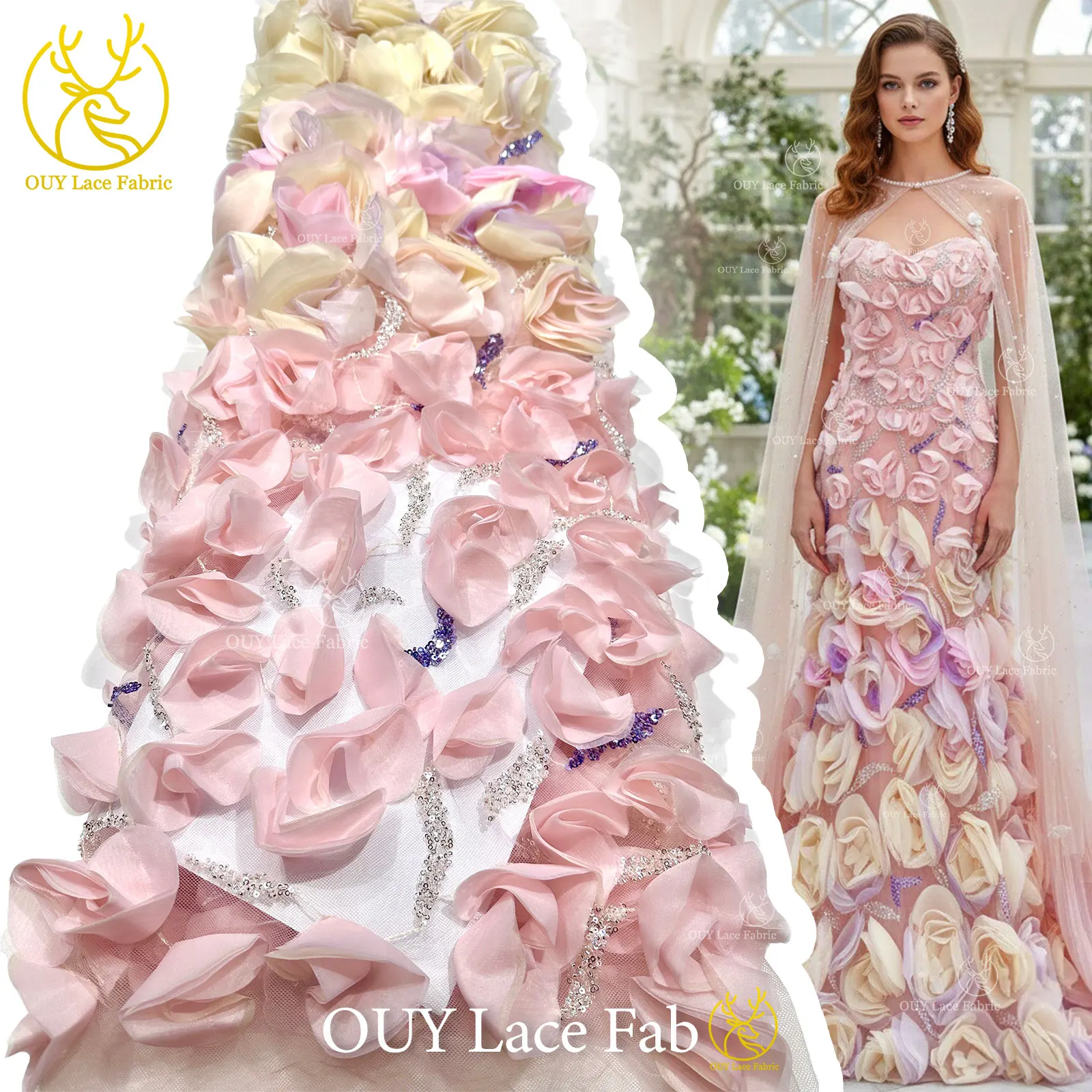 3D Large Flowers Wedding Dress Tulle Lace Fabric 2026 Fashion African Nigerian Beaded Sequins Lace For Wedding Gown Sewing
3D Large Flowers Wedding Dress Tulle Lace Fabric 2026 Fashion African Nigerian Beaded Sequins Lace For Wedding Gown Sewing