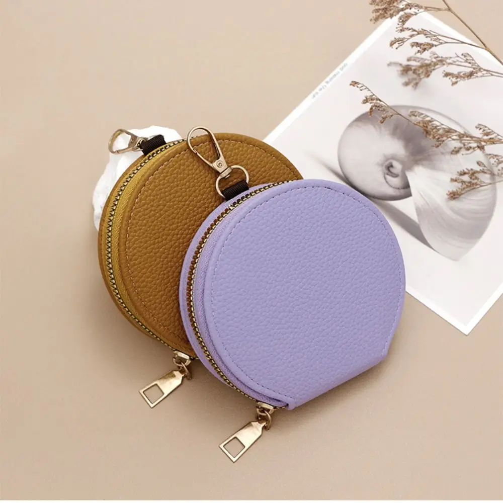 Korean Style PU Leather Round Wallet with Chain Zipper Card Holder Solid Color Coin Purse Women Girls
Korean Style PU Leather Round Wallet with Chain Zipper Card Holder Solid Color Coin Purse Women Girls