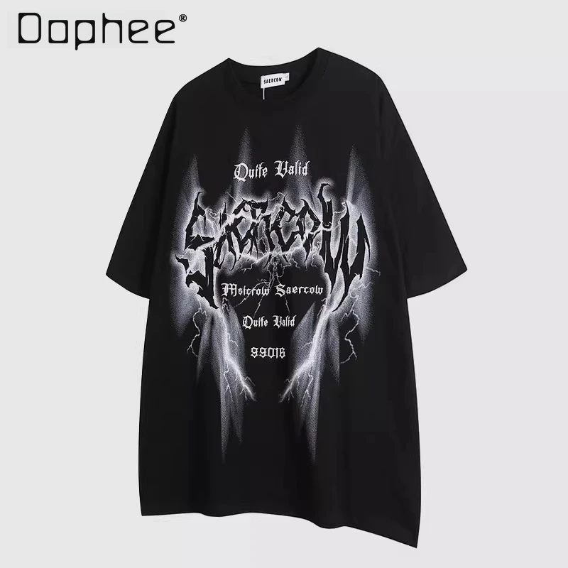 Summer New Gothic Dark Street Style Men's Black White and Red Letter Print Loose Casual Round-neck Short-sleeve T-shirt
Summer New Gothic Dark Street Style Men's Black White and Red Letter Print Loose Casual Round-neck Short-sleeve T-shirt