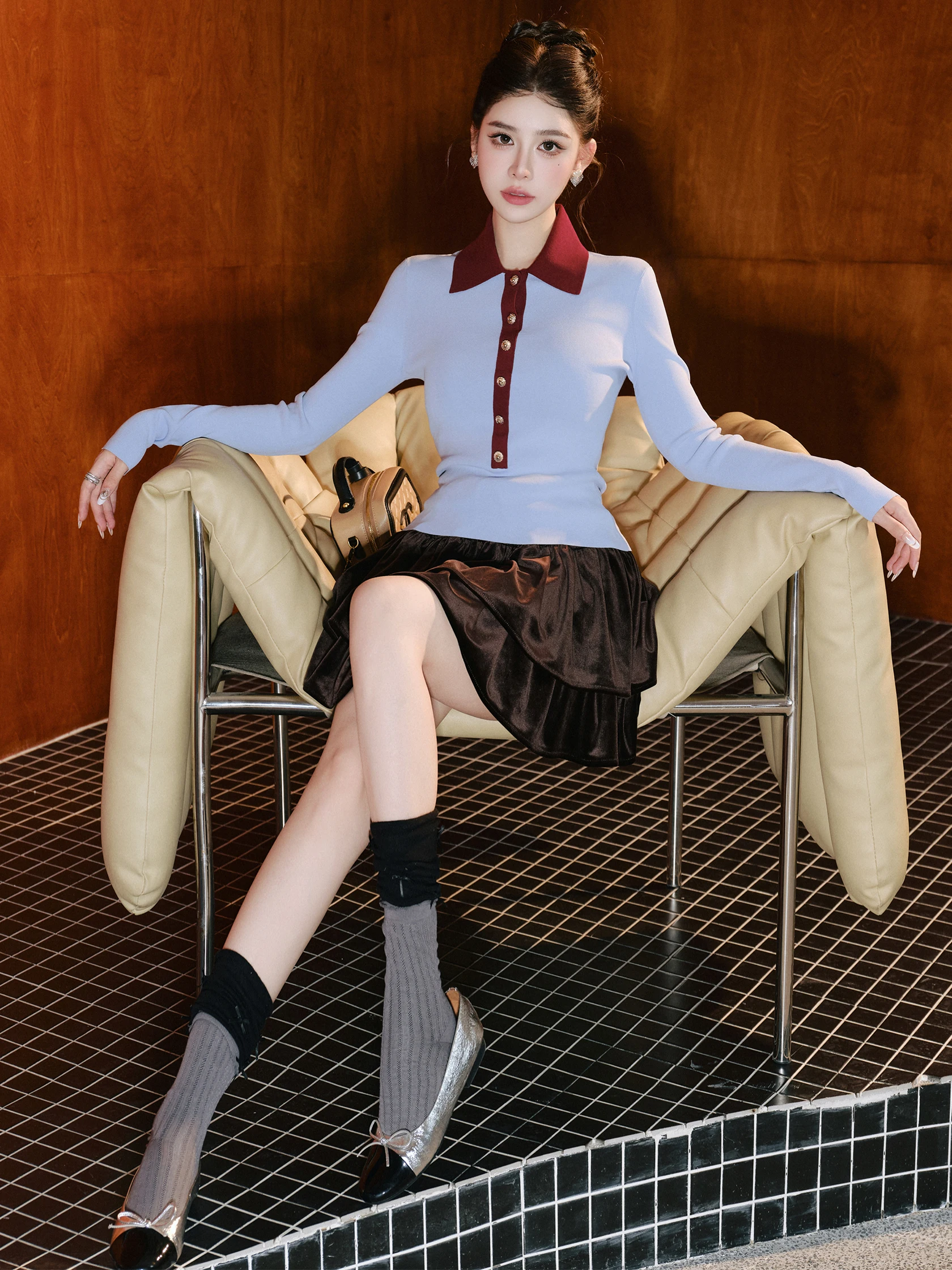 Organic Camere irt Women's Slim Fit Knitted Base Top Color Blo Collar Faionable Versatile Long Sve irt
Organic Camere irt Women's Slim Fit Knitted Base Top Color Blo Collar Faionable Versatile Long Sve irt