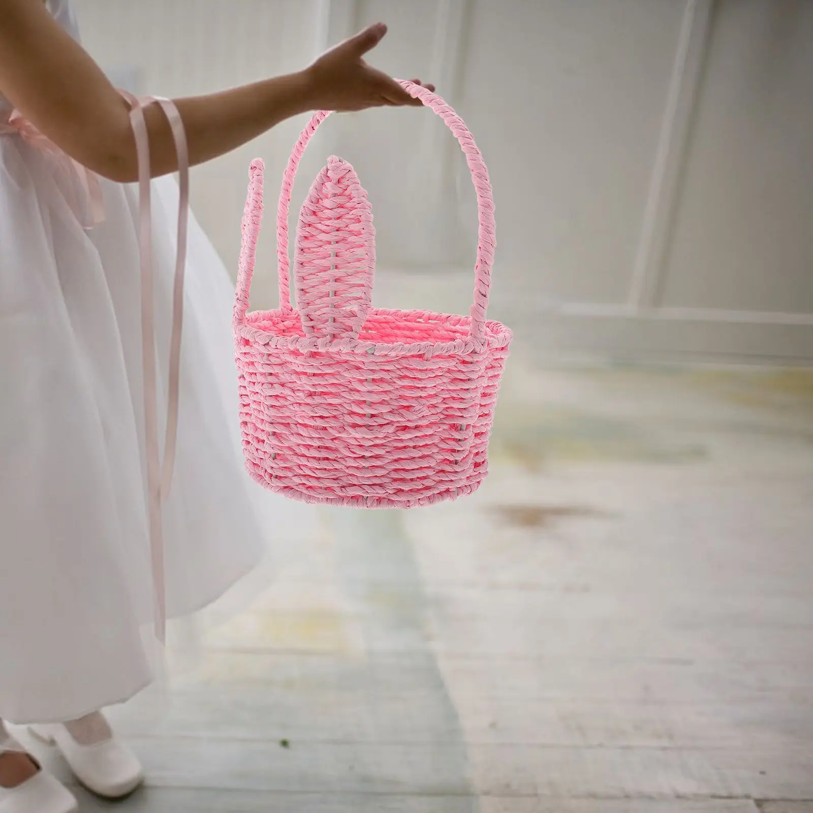 Woven Flower Basket Paper Rope Easter Bunny Bread Baskets Picnic Kids Storage Solution
Woven Flower Basket Paper Rope Easter Bunny Bread Baskets Picnic Kids Storage Solution
