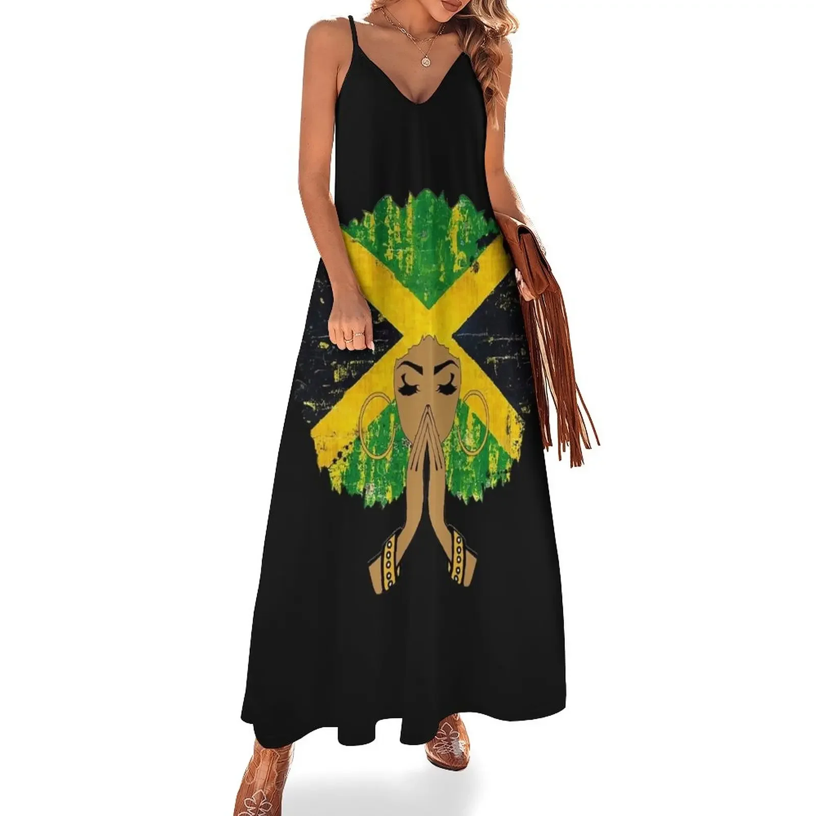 Jamaican Flag Black Woman Melanin Queen Afro Sleeveless Dress beach dresses beach outfits for women Dress
Jamaican Flag Black Woman Melanin Queen Afro Sleeveless Dress beach dresses beach outfits for women Dress