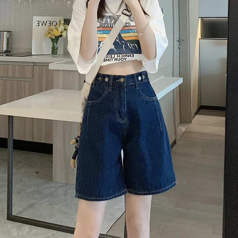 Summer Women's Shorts, Sweet Cool Style Denim Shorts, Summer High Waist Denim Shorts, Casual Loose Thin Straight Leg Pants
Summer Women's Shorts, Sweet Cool Style Denim Shorts, Summer High Waist Denim Shorts, Casual Loose Thin Straight Leg Pants