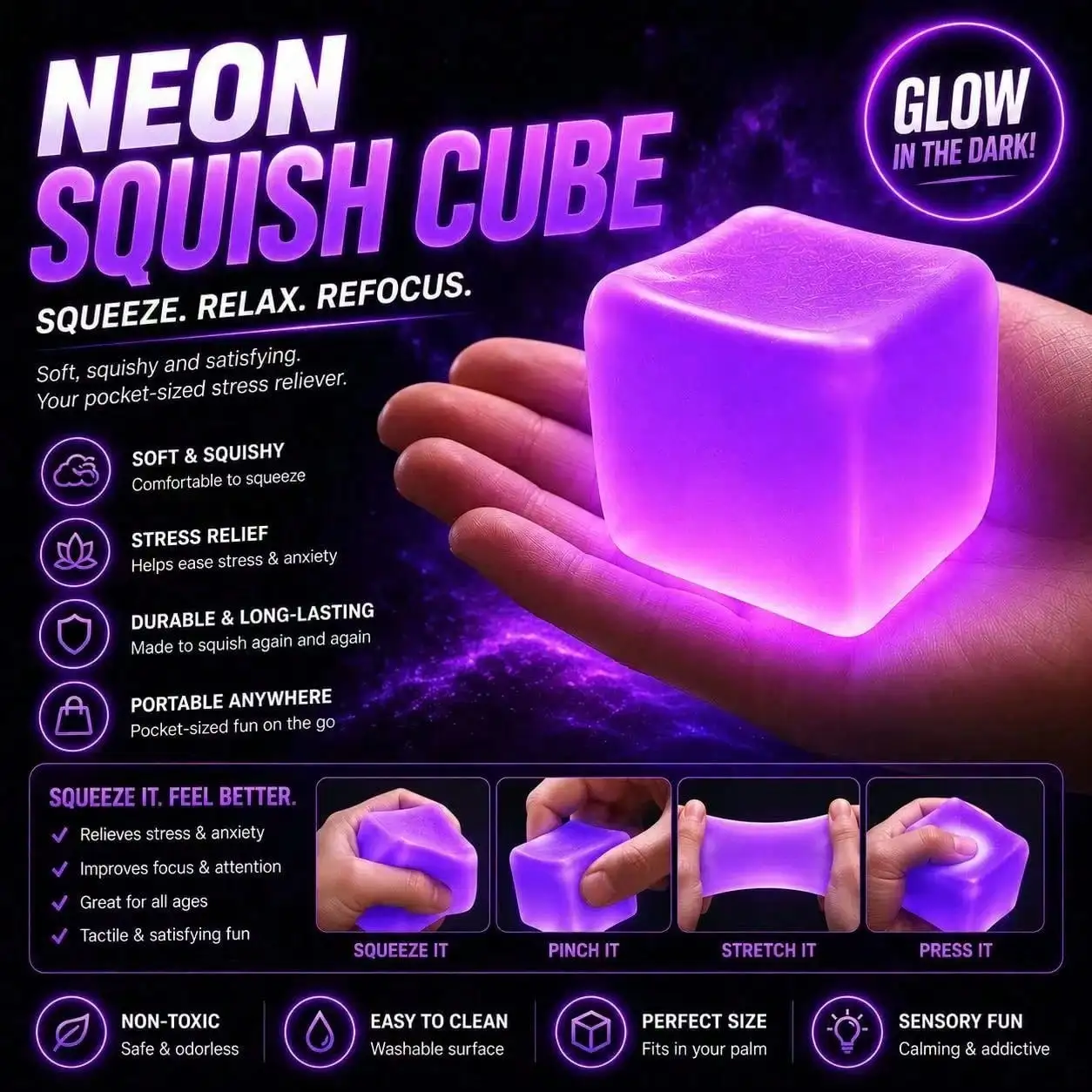 NeeD0h 1pc Random Color Nee Doh Stress Relief Squeeze Toy, Hand Training Squeeze Toy, Suitable For All Ages, Office Workers, Holidays, Small And Cute, Fun, Family Games, Holiday Games, Party Favor Bag Filler, Suitable For Various Holiday Gifts,
NeeD0h 1pc Random Color Nee Doh Stress Relief Squeeze Toy, Hand Training Squeeze Toy, Suitable For All Ages, Office Workers, Holidays, Small And Cute, Fun, Family Games, Holiday Games, Party Favor Bag Filler, Suitable For Various Holiday Gifts,