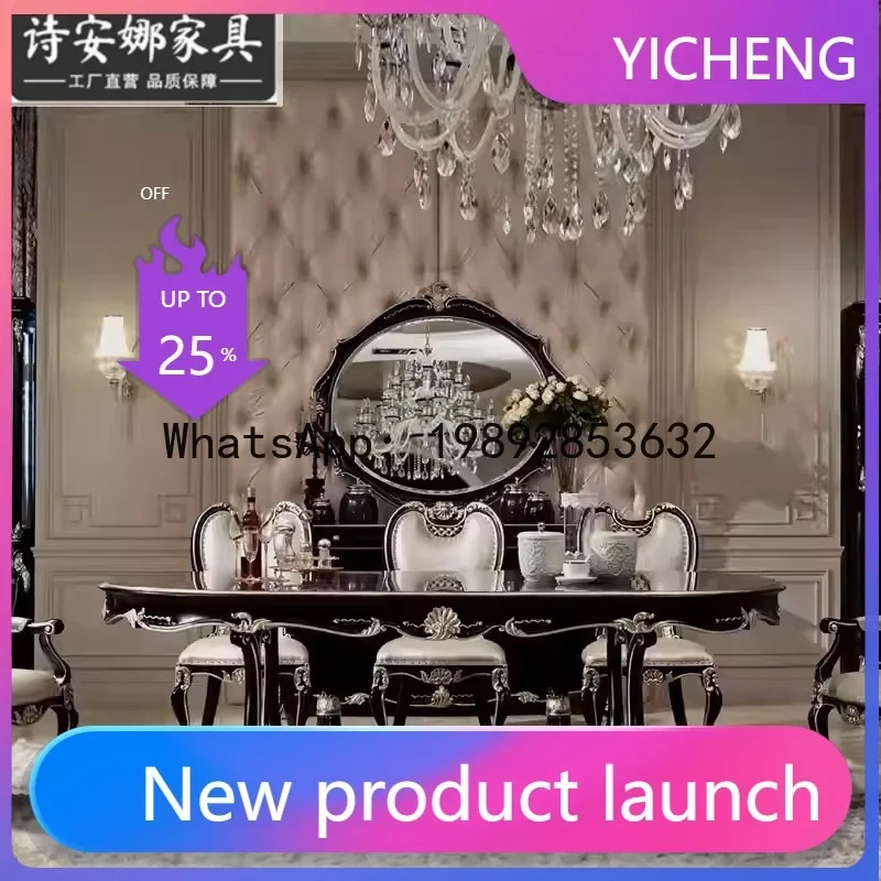 H5.15 villa restaurant furniture, solid wood dining table and chair combination, large apartment oval long dining table
H5.15 villa restaurant furniture, solid wood dining table and chair combination, large apartment oval long dining table