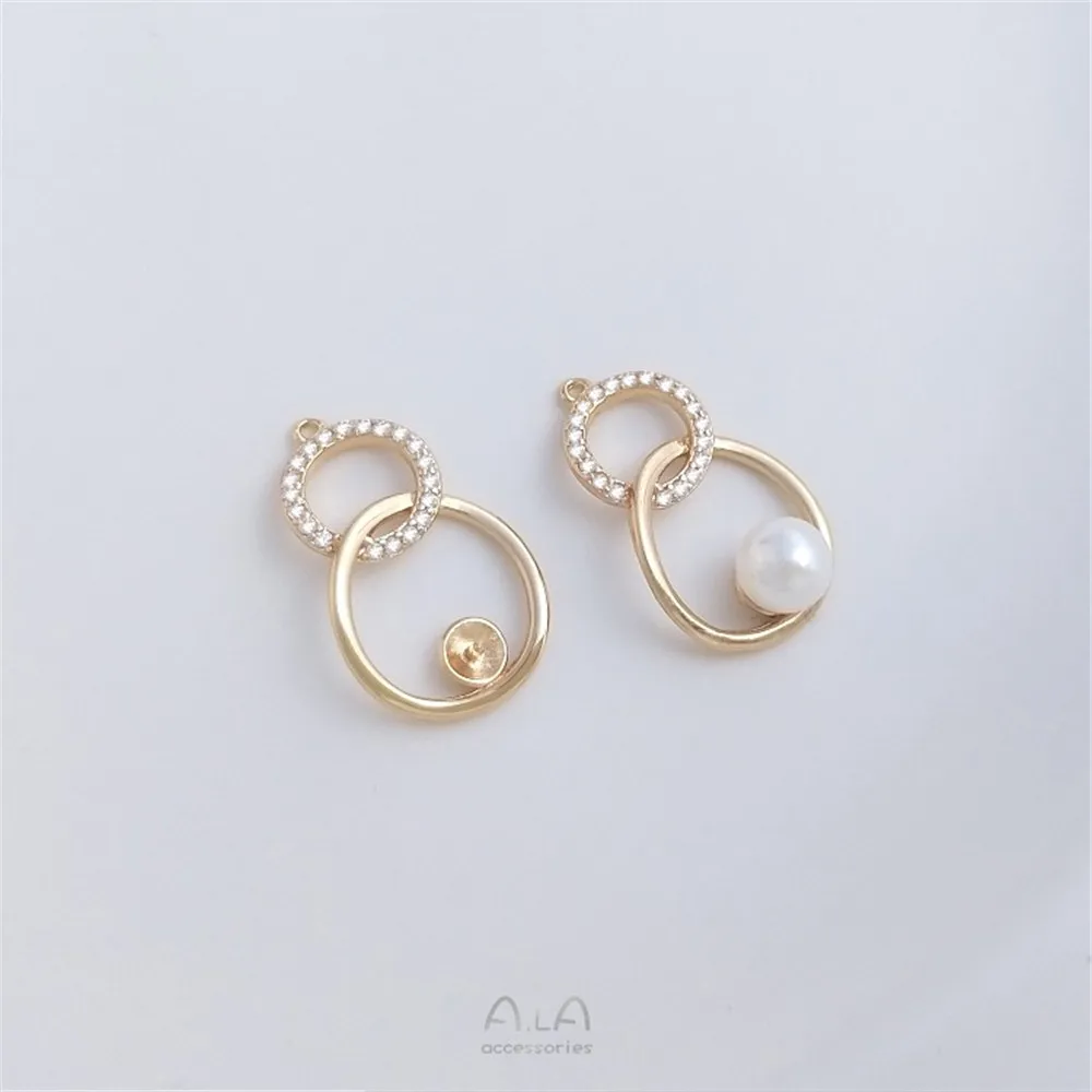 Micro-inlaid Zircon 14K Package Gold Color Preservation Half-hole Pearl Pendant Hand-glued Pearl Jewelry Pendant Empty Tray
Micro-inlaid Zircon 14K Package Gold Color Preservation Half-hole Pearl Pendant Hand-glued Pearl Jewelry Pendant Empty Tray