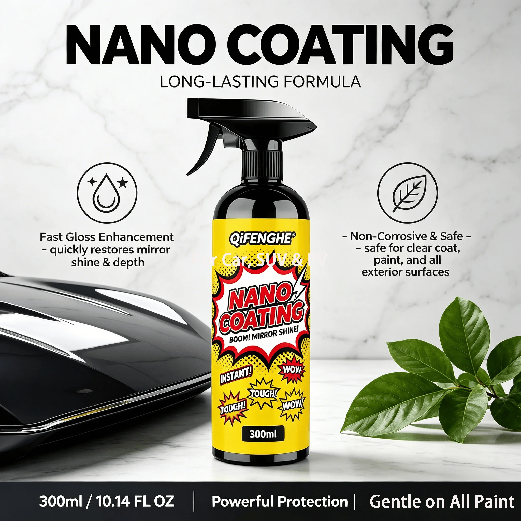 Nano Coating Agent Long-Lasting Car Paint Protection Mirror Shine Quick Easy Application 300ml for Auto Body Anti-UV Anti-Stain
Nano Coating Agent Long-Lasting Car Paint Protection Mirror Shine Quick Easy Application 300ml for Auto Body Anti-UV Anti-Stain