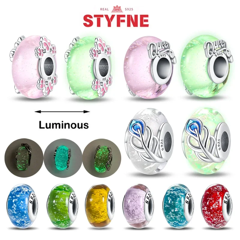 Charm Sterling Silver 925 Colorful Luminous Beads Murano Glass Series Fit Original Bracelet for Women Jewelry DIY Fine Gift
Charm Sterling Silver 925 Colorful Luminous Beads Murano Glass Series Fit Original Bracelet for Women Jewelry DIY Fine Gift