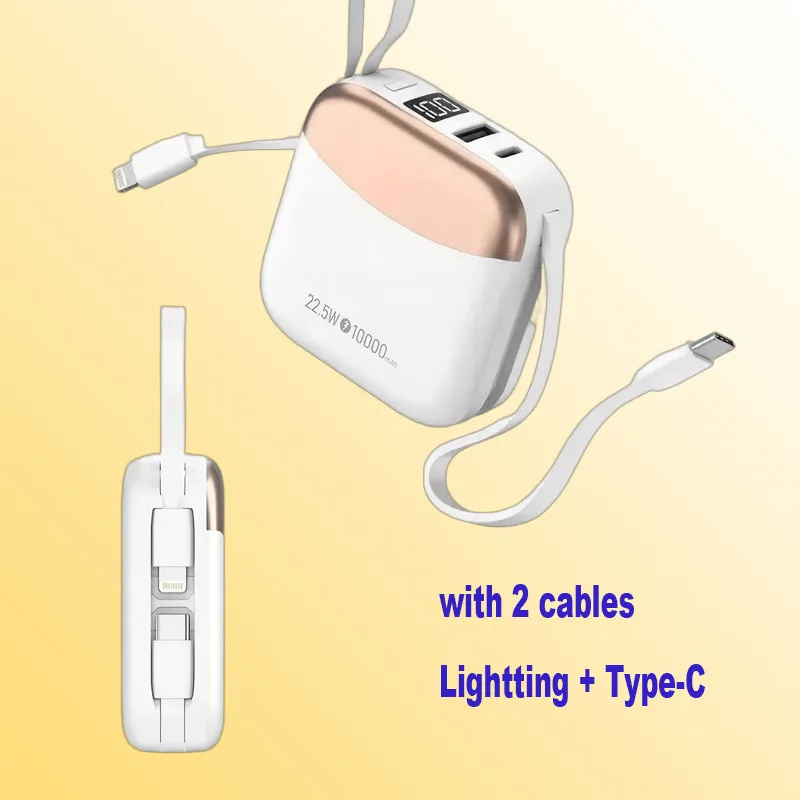Mini 10000mAh 22.5W Power Bank USB C Fast Charging with Cable PD20W External Spare Battery for IPhone Samsung Xiaomi
Mini 10000mAh 22.5W Power Bank USB C Fast Charging with Cable PD20W External Spare Battery for IPhone Samsung Xiaomi