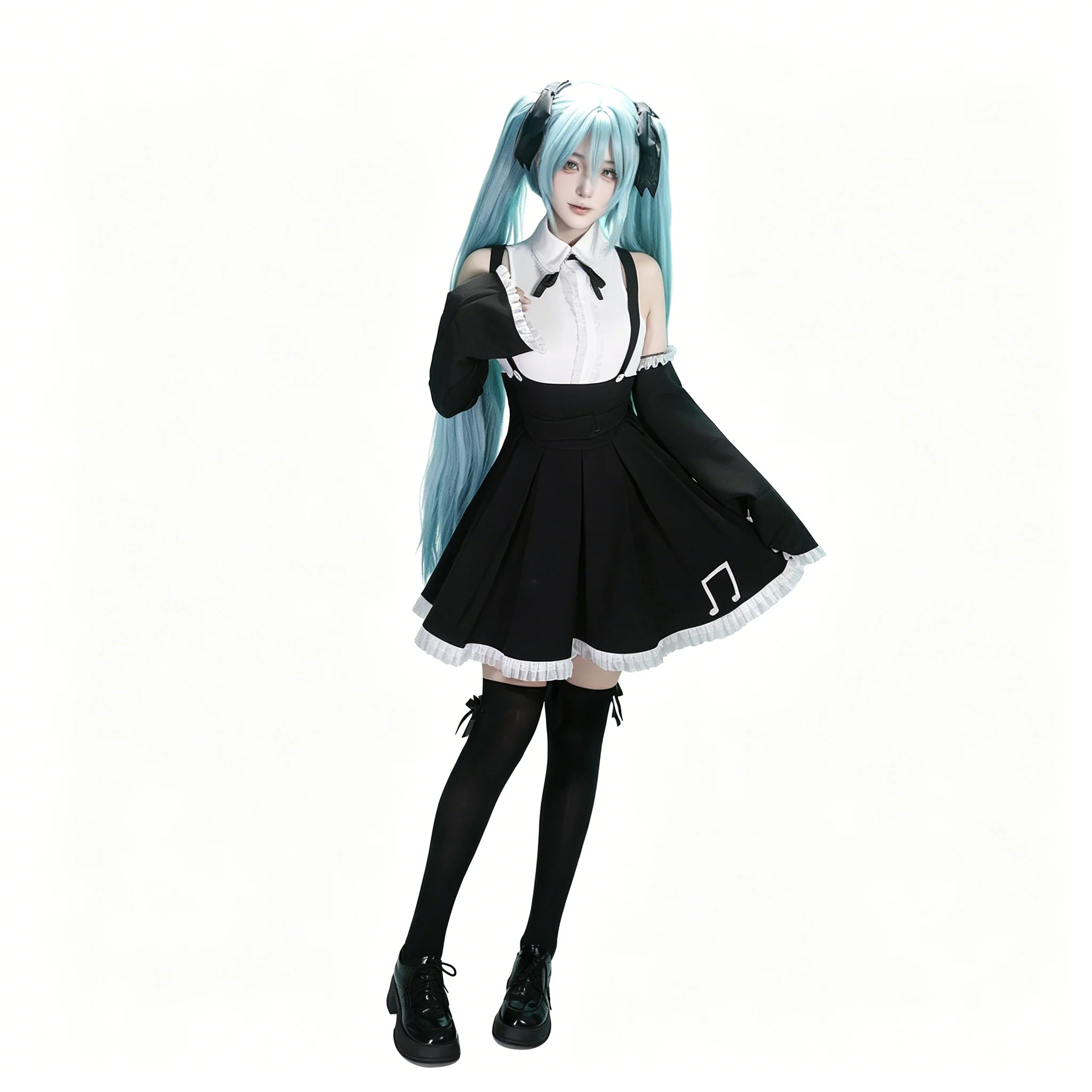 Miku Gothic Style Cosplay Full Set, Black and White Long Dress Women Anime Role Play Outfit with Full Accessories for Comic Con
Miku Gothic Style Cosplay Full Set, Black and White Long Dress Women Anime Role Play Outfit with Full Accessories for Comic Con