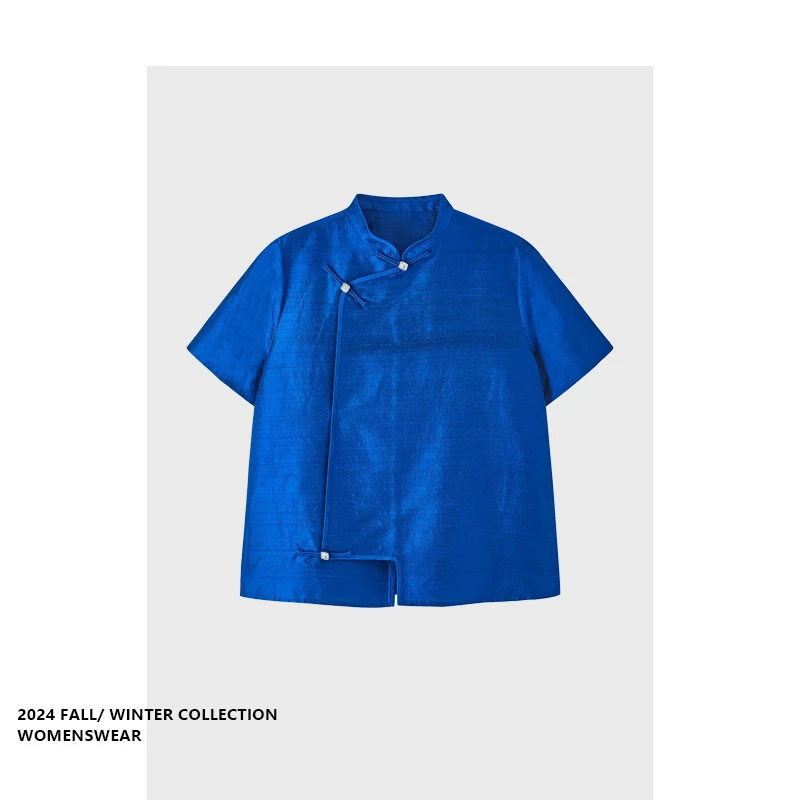 Blue Chinese Style Shirt Forever 21 Commute Style Short Sleeve Pear Shape Fit Women's Summer Fashion Inner Wear
Blue Chinese Style Shirt Forever 21 Commute Style Short Sleeve Pear Shape Fit Women's Summer Fashion Inner Wear