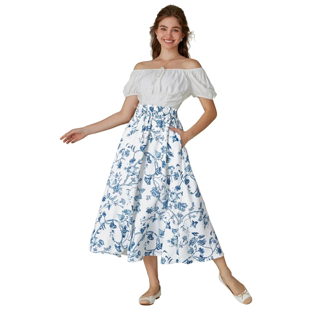 SD Women Renaissance Swing Skirt Floral Printed Summer New Elegant Streetwear Elastic Drawstring Waist A-Line Skirt
SD Women Renaissance Swing Skirt Floral Printed Summer New Elegant Streetwear Elastic Drawstring Waist A-Line Skirt