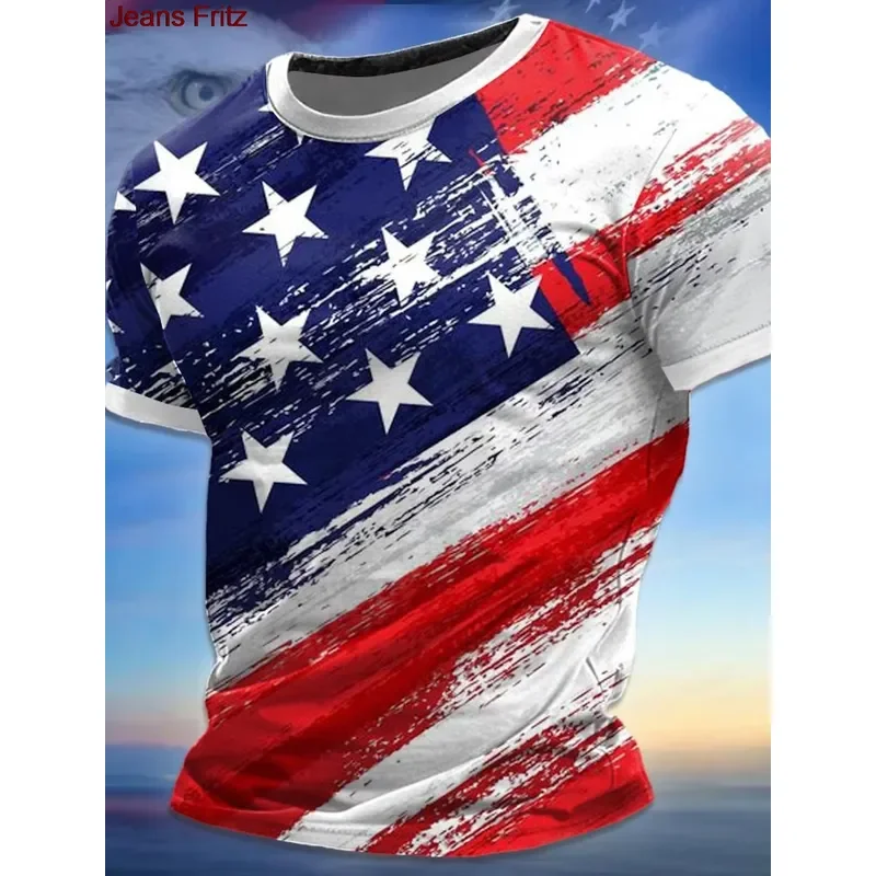 2026 Summer Men's Short Sleeve T-Shirt for Holiday Wear Trendy Breathable Outdoor Top with Patriotic Design Soft Round Neck
2026 Summer Men's Short Sleeve T-Shirt for Holiday Wear Trendy Breathable Outdoor Top with Patriotic Design Soft Round Neck