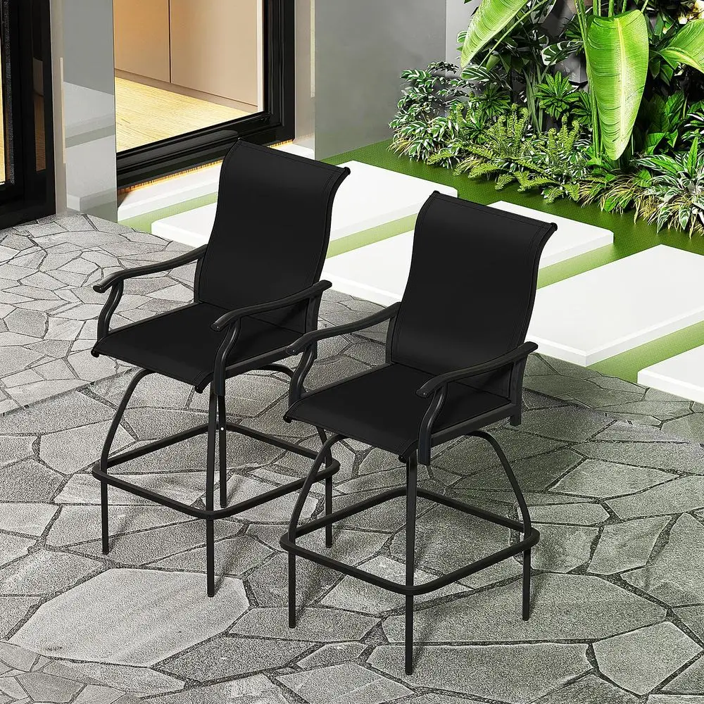 Patio Bar Set 2pcs Swivel Bar Stools Outdoor Bistro Textilene Furniture Stability AllWeather Set 2, Black Padded
Patio Bar Set 2pcs Swivel Bar Stools Outdoor Bistro Textilene Furniture Stability AllWeather Set 2, Black Padded