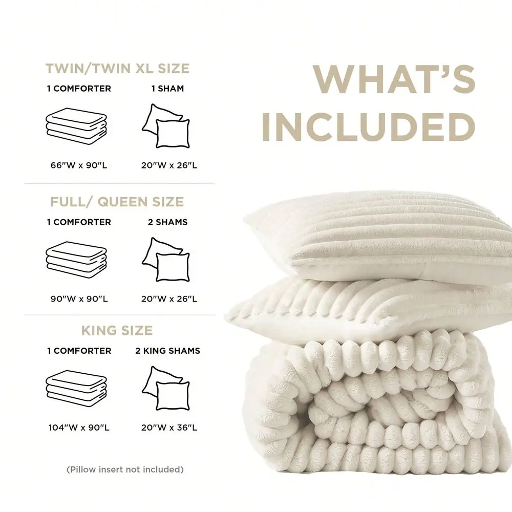 Ribbed 2 3 Pieces CordTextured Bedding Comforter Set,Plush 300 Gsm Fabric For Weighty Durability And Softness Comforter Sets,2
Ribbed 2 3 Pieces CordTextured Bedding Comforter Set,Plush 300 Gsm Fabric For Weighty Durability And Softness Comforter Sets,2