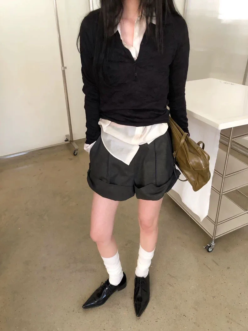 High Waist Wide Leg Straight Cut Shorts Korean Style Cotton Blend High Waist Straight Cut Pants for Women Summer 2026
High Waist Wide Leg Straight Cut Shorts Korean Style Cotton Blend High Waist Straight Cut Pants for Women Summer 2026